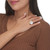 .27 TCW Genuine Mother-Of-Pearl and Pave CZ Accent 14k Gold-plated Sterling Silver Halo Cocktail Ring