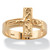 Horizontal Crucifix Cross Ring in 14k Yellow Gold-plated Sterling Silver 