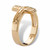 Horizontal Crucifix Cross Ring in 14k Yellow Gold-plated Sterling Silver 