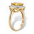 1.85 TCW Genuine Cushion-Cut Yellow Citrine and Diamond Accent Pave-Style Halo Ring in 14k Yellow Gold-plated Sterling Silver