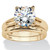 Round Cubic Zirconia 2-Piece Solitaire Wedding Ring Set 3 TCW in 14k Gold-plated Sterling Silver