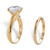 Round Cubic Zirconia 2-Piece Solitaire Wedding Ring Set 3 TCW in 14k Gold-plated Sterling Silver