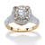 2.96 TCW Round Cubic Zirconia Pave 14k Gold-plated Sterling Silver Ring