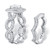 1.92 TCW Cushion-Cut Cubic Zirconia 2-Piece Double Halo Scalloped Crossover Bridal Ring Set in Platinum Plated Sterling Silver