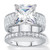 4.80 TCW Princess-Cut White Cubic Zirconia 2-Piece Bridal Wedding Ring Set in Platinum-plated Sterling Silver