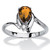 Pear-Cut Simulated Birthstone and Crystal Accent Ring in Silvertone