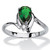 Pear-Cut Simulated Birthstone and Crystal Accent Ring in Silvertone