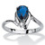 Pear-Cut Simulated Birthstone and Crystal Accent Ring in Silvertone