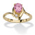 Pear-Cut Simulated Birthstone and Crystal Accent Ring Gold-Plated