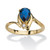 Pear-Cut Simulated Birthstone and Crystal Accent Ring Gold-Plated