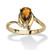 Pear-Cut Simulated Birthstone and Crystal Accent Ring Gold-Plated