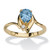 Pear-Cut Simulated Birthstone and Crystal Accent Ring Gold-Plated