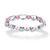 Simulated Birthstone Interlocking Stackable Eternity Heart Ring in .925 Sterling Silver