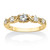 Round Simulated Birthstone Gold-Plated "X & O" Stackable Ring