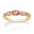 Round Simulated Birthstone Gold-Plated "X & O" Stackable Ring