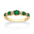 Round Simulated Birthstone Gold-Plated "X & O" Stackable Ring
