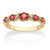 Round Simulated Birthstone Gold-Plated "X & O" Stackable Ring