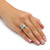 Princess-Cut Simulated Birthstone Halo Ring in .925 Sterling Silver