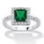 Princess-Cut Simulated Birthstone Halo Ring in .925 Sterling Silver