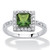 Princess-Cut Simulated Birthstone Halo Ring in .925 Sterling Silver