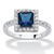 Princess-Cut Simulated Birthstone Halo Ring in .925 Sterling Silver