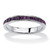 Round Simulated Birthstone Stackable Eternity Band in Sterling Silver