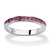 Round Simulated Birthstone Stackable Eternity Band in Sterling Silver