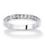 Round Simulated Birthstone Stackable Eternity Band in Sterling Silver