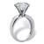 3.50 TCW Round Cubic Zirconia Platinum-plated Sterling Silver Solitaire Bridal Engagement Ring