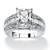 4.95 TCW Emerald-Cut Cubic Zirconia Engagement Anniversary Ring in Platinum-plated Sterling Silver