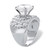 Round Cubic Zirconia Wide Multi-Row Ring 8.99 TCW in Platinum-plated Sterling Silver