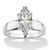 2.11 TCW Marquise-Cut Cubic Zirconia Sterling Silver Solitaire Ring