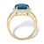 5.86 TCW Genuine London Blue Topaz Halo Cocktail Ring in 14k Gold-plated Sterling Silver