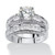 2 Piece 3.19 TCW Round Cubic Zirconia Bridal Ring Set in Platinum-plated Sterling Silver