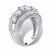 Round Graduated Cubic Zirconia Anniversary Ring 3.41 TCW in Platinum-plated Sterling Silver