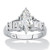 Marquise-Cut and Baguette Cubic Zirconia Engagement Ring 2.69 TCW in Platinum-plated Sterling Silver