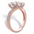 Round Cubic Zirconia 2-Stone Bypass Ring 2.20 TCW in Rose Gold-plated Sterling Silver