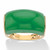 Genuine Green Jade Lucky Symbols Dome Ring in 14k Gold-plated Sterling Silver