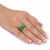 Genuine Green Jade Lucky Symbols Dome Ring in 14k Gold-plated Sterling Silver