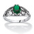 Oval-Cut Simulated Birthstone Scroll Ring in Sterling Silver