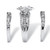 4.56 TCW Marquise-Cut Cubic Zirconia 3-Piece Bridal Ring Set in Platinum-plated Sterling Silver