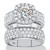 4.43 TCW Round Cubic Zirconia 2-Piece Halo Bridal Wedding Ring Set in Platinum-plated Sterling Silver