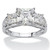 3.72 TCW Princess-Cut Cubic Zirconia Solid 10k White Gold Ring