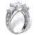 3.72 TCW Princess-Cut Cubic Zirconia Solid 10k White Gold Ring