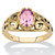 Oval-Cut Simulated Birthstone Filigree Ring in 14k Gold-plated Sterling Silver