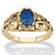 Oval-Cut Simulated Birthstone Filigree Ring in 14k Gold-plated Sterling Silver