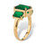 Emerald-Cut Simulated Birthstone 3-Stone Ring 18k Gold-Plated