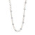 Round Genuine Mother of Pearl Hammered Goldtone Endless Necklace, 40 inches plus 3 inch extension