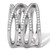 0.55 TCW Round Cubic Zirconia Sterling Silver Five Row Wrap Ring