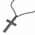 Black Stainless Steel Cross Pendant Necklace, 23 inch Chain